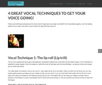 Vocaltechnique.co.uk(4 Great Vocal Techniques (Improve your singing instantly)) Screenshot