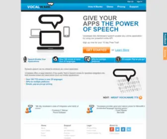 Vocalware.com(Cloud-Based Text to Speech API) Screenshot