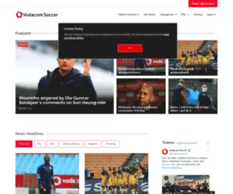 Vodacomsoccer.com(Home of everything South African soccer) Screenshot
