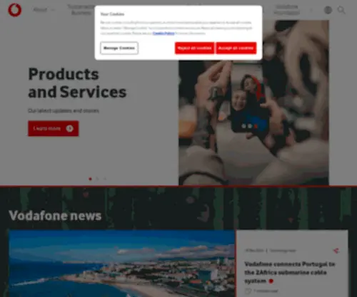 Vodafone.com(Vodafone is a leading technology communications company) Screenshot