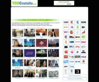 Vodgratuite.com(VOD Gratuite : Videos à la Demande des chaines de télévisions francaises) Screenshot