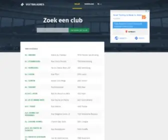 Voetbaladres.be(Alle Belgische voetbalclubs) Screenshot