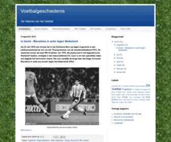 Voetbalhistorie.net(De Geschiedenis van het Voetbal) Screenshot