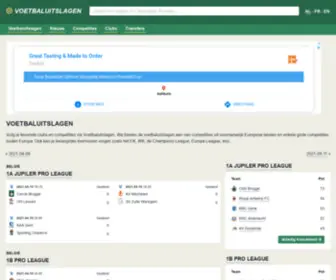 Voetbaluitslagen.be(De stand van voetbal) Screenshot