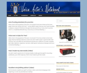 Voiceactorsnotebook.com(How to do voice overs and become a voice actor) Screenshot