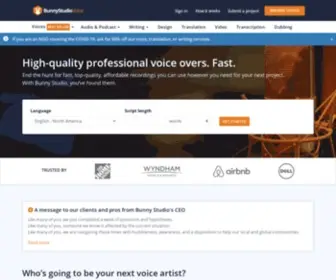 Voicebunny.com(Hire voice actors and voice over services) Screenshot