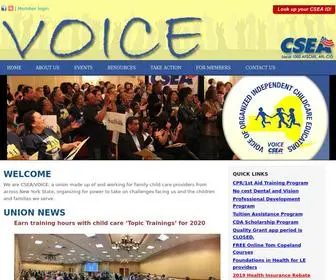 Voicecsea.org(The VOICE of Independent Childcare Workers) Screenshot
