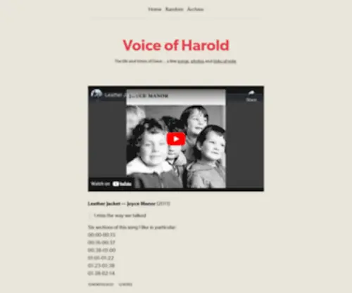 Voiceofharold.co.uk(Voice of Harold) Screenshot
