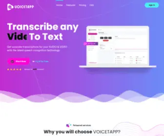 Voicetapp.com(Speech to Text Transcription) Screenshot