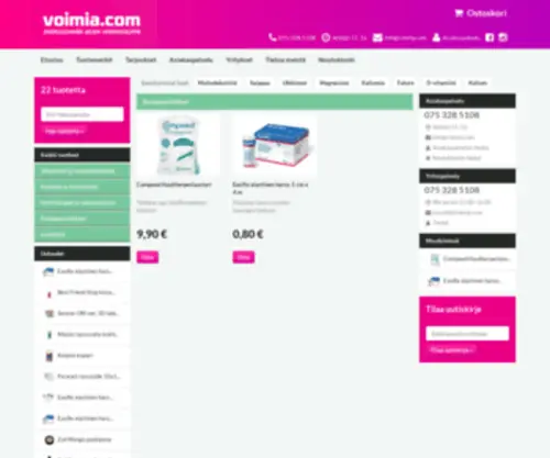 Voimia.com(Hauskat ja kekseliäät lahjat netistä) Screenshot