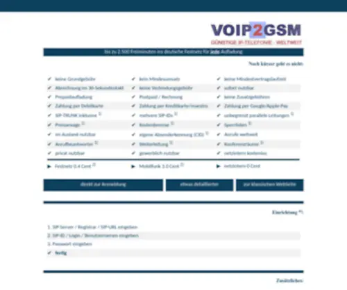 Voip2GSM.eu(© 2022) Screenshot