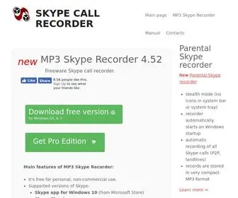 Voipcallrecording.com(Freeware MP3 Skype recorder) Screenshot