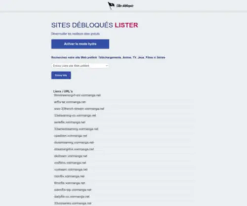 Voirmanga.net(Trouver et débloquer les meilleurs sites français sur Internet) Screenshot