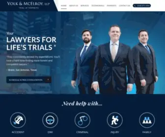 Volkandmcelroy.com(Volk and McElroy Personal Injury Lawyers San Antonio) Screenshot