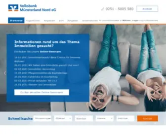 Volksbank-Immobilien.info(Immobilienmakler mit 8 Standorten im Münsterland) Screenshot