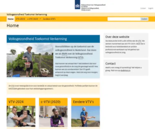 Volksgezondheidtoekomstverkenning.nl(De VTV In de Volksgezondheid Toekomst Verkenning (VTV)) Screenshot