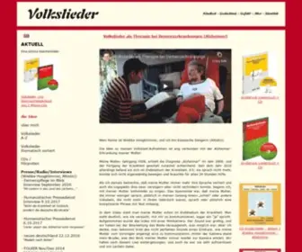 Volksliedsammlung.de(Mitsing-CDs und Liedtextsammlung. Volkslieder) Screenshot