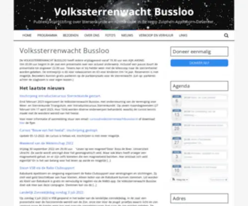 Volkssterrenwachtbussloo.nl(Publieksvoorlichting over sterrenkunde en ruimtevaart in de regio Zutphen) Screenshot