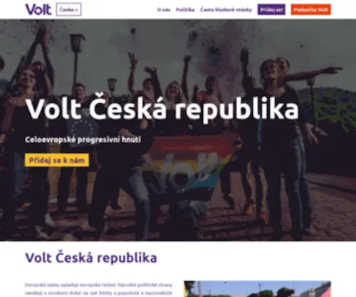 Voltczechia.org(Volt Česko) Screenshot