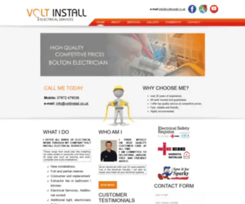 Voltinstall.co.uk(Bolton Electrician) Screenshot