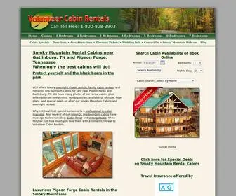 Volunteercabinrentals.com(Smoky Mountain Rental Cabins near Pigeon Forge) Screenshot