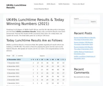 Voodoolizard.co.uk(UK49s Lunchtime Results & Today Winning Numbers) Screenshot