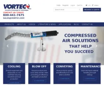 Vortec.com(Efficient Compressed Air Technology & Air Amplification) Screenshot