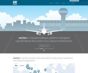 Vortexcms.com(Airport Software for Safety Management and Operations) Screenshot
