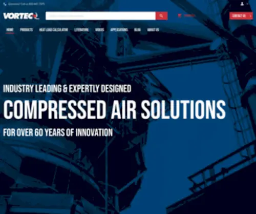 Vortexcooler.us(Efficient Compressed Air Technology & Air Amplification) Screenshot