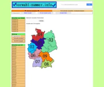 Vorwahl-Nummer.info(Vorwahlen) Screenshot
