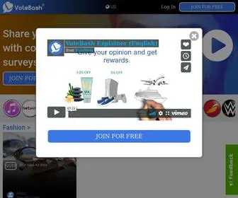 Votebash.com(Your Best Online Survey Community with Rewards) Screenshot