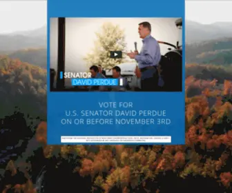 Votefordavidperdue.com(Vote for Senator David Perdue) Screenshot