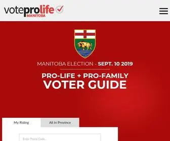 Voteprolifemanitoba.ca(Vote Pro) Screenshot