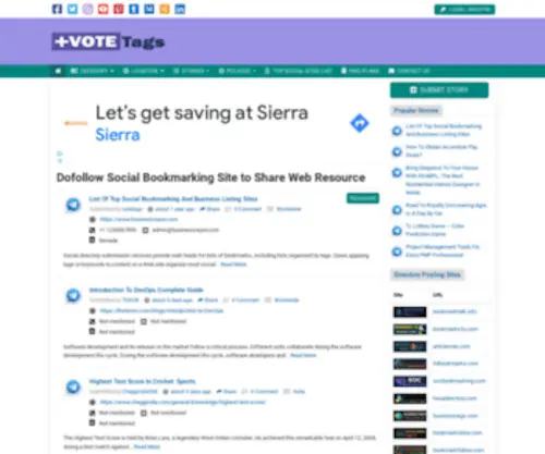 Votetags.info(Best Dofollow Social Bookmarking Site to Share Web Resource) Screenshot