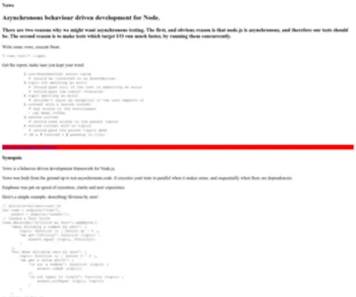 Vowsjs.org(Asynchronous BDD for Node) Screenshot