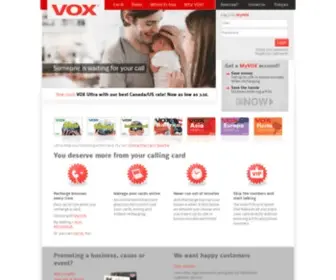 Vox.ca(Prepaid long distance calling cards) Screenshot