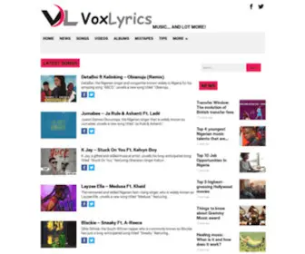 Voxlyrics.com(Voxnaija (formerly Voxlyrics)) Screenshot