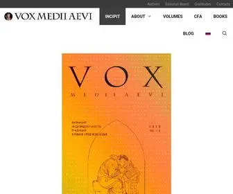Voxmediiaevi.com(Vox medii aevi) Screenshot