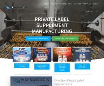 Voxnutrition.com(Private Label Nutrition Supplement Manufacturer) Screenshot