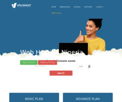 Vplushost.com(Website Hosting in Nigeria) Screenshot