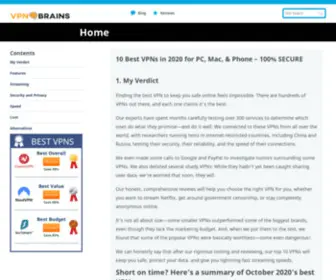 VPNbrains.com(10 Best VPNs in 2023 for PCs) Screenshot
