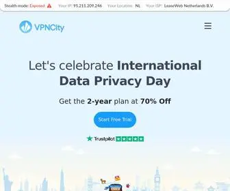 VPNcity.com(No-Log VPN with military grade encryption. 30-day-money-back guarantee. 24/7 Support. Types) Screenshot