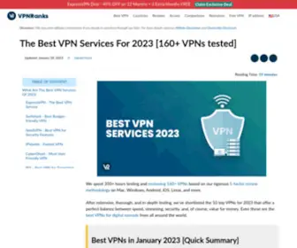 VPNranks.com(The Best VPN Service in 2023) Screenshot