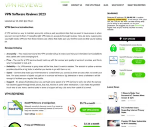 VPNservice.reviews(VPN ComparisonsTop 10 VPN Service Reviews) Screenshot