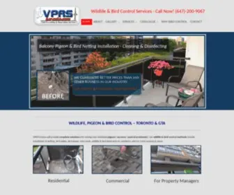 VPRstoronto.com(Pigeon & Bird Netting Installation Toronto) Screenshot