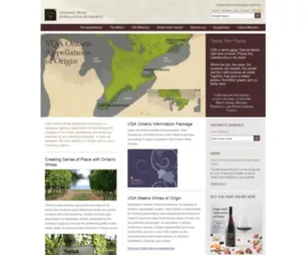 Vqaontario.ca(Explore the wine appellations of Ontario) Screenshot
