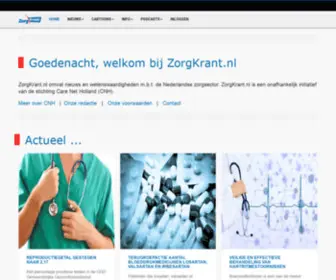 Vraaggestuurdezorg.nl(Hoofdpagina ZorgKrant.nl) Screenshot