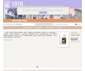 Vrin.fr(Librairie Philosophique J) Screenshot