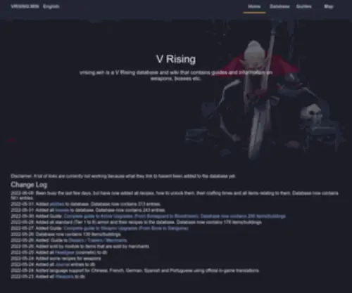 Vrising.win(V Rising Database & Wiki) Screenshot