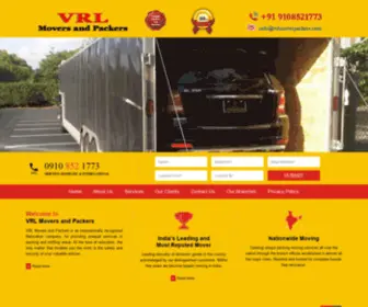 VRlmoverpackers.com(Leading moving agency in India) Screenshot